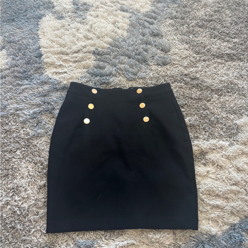 H&M Black Skirt with Gold Button Details